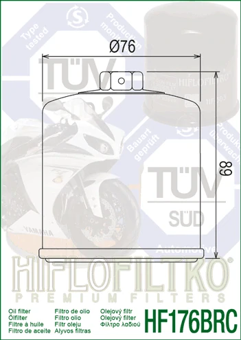 HIFLOFILTRO Olejový filter HF176BRC