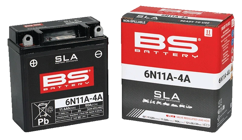 BS-BATTERY 6N11A-4A 6V 11Ah 90A 121x58x130mm L+ AGM bezúdržbová motobatéria