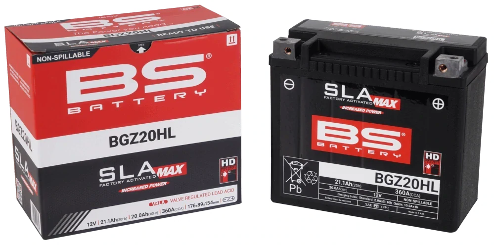 BS-BATTERY BGZ20HL 12V 20Ah 360A 176x89x154mm P+ AGM bezúdržbová motobatéria