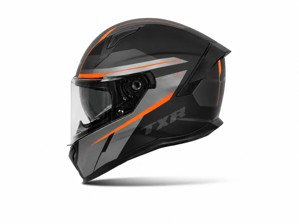 TXR Integrálna prilba na motorku Raptor čierno-sivo-fluo oranžová XXL
