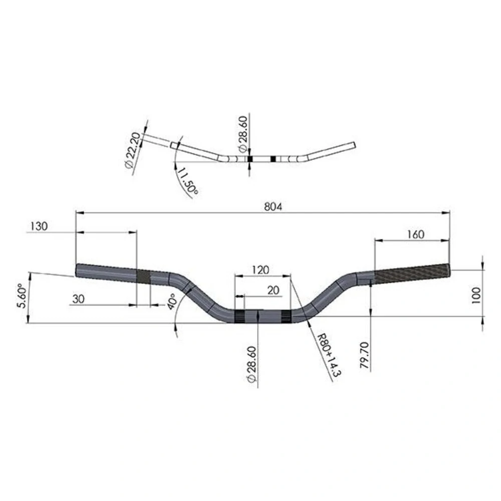 SIFAM Riadidlá motocykla hliníkové 28,6 mm fatbar modré, výška 100 mm