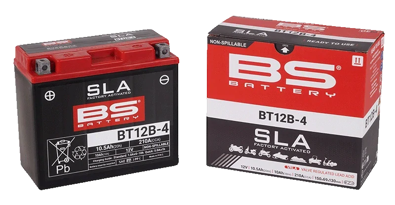 BS-BATTERY BT12B-4 12V 10Ah 210A (YT12B-4) 150x69x130mm L+ AGM bezúdržbová motobatéria