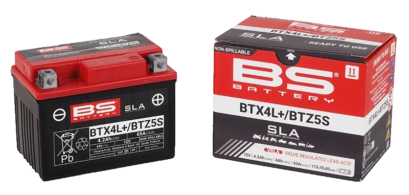 BS-BATTERY BTX4L+ 12V 4Ah 65A (YTX4L / YTZ5S) 113x70x85mm P+ AGM bezúdržbová motobatéria