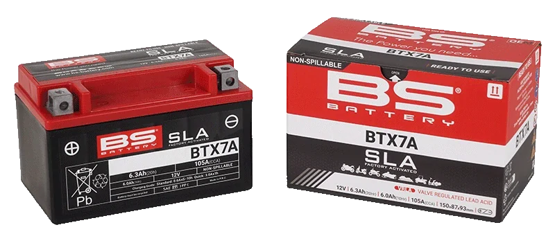 BS-BATTERY BTX7A 12V 6Ah 105A (YTX7A) 150x87x93mm L+ AGM bezúdržbová motobatéria