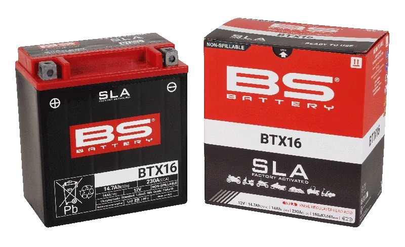 BS-BATTERY BTX16 12V 14Ah 230A (YTX16) 150x87x161mm L+ AGM bezúdržbová motobatéria