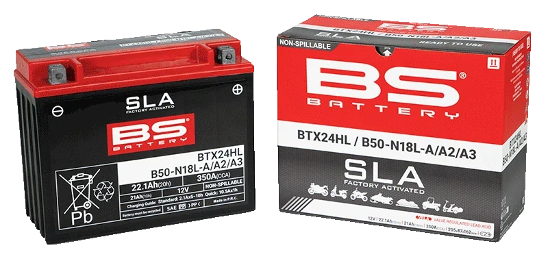 BS-BATTERY BTX24HL / B50-N18L-A/A2/A3 12V 21Ah 350A (YTX24HL, Y50-N18L-A, Y50-N18L-A2, Y50-N18L-A3) 205x87x162mm P+ AGM bezúdržbová motobatéria