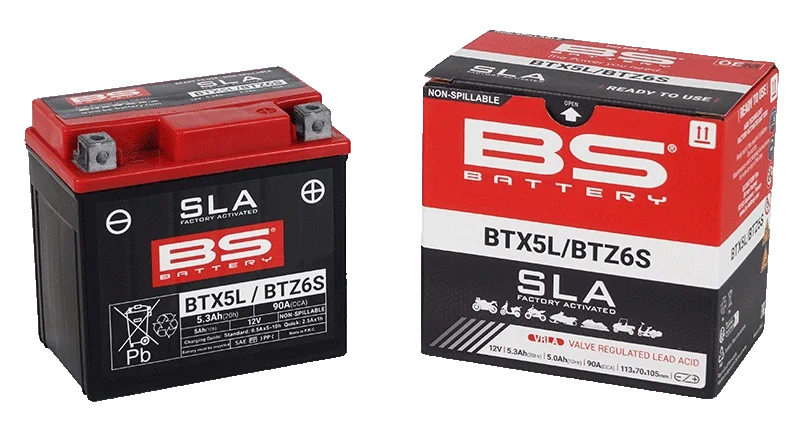 BS-BATTERY BTX5L 12V 5Ah 90A (YTX5L / YTZ6S) 113x70x105mm P+ AGM bezúdržbová motobatéria