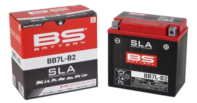 BS-BATTERY BB7L-B2 12V 8Ah 100A (YB7L-B2) 135x75x133mm P+ AGM bezúdržbová motobatéria
