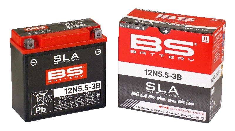 BS-BATTERY 12N5.5-3B 12V 5Ah 70A (12N5.5-3B) 135x60x130mm P+ AGM bezúdržbová motobatéria