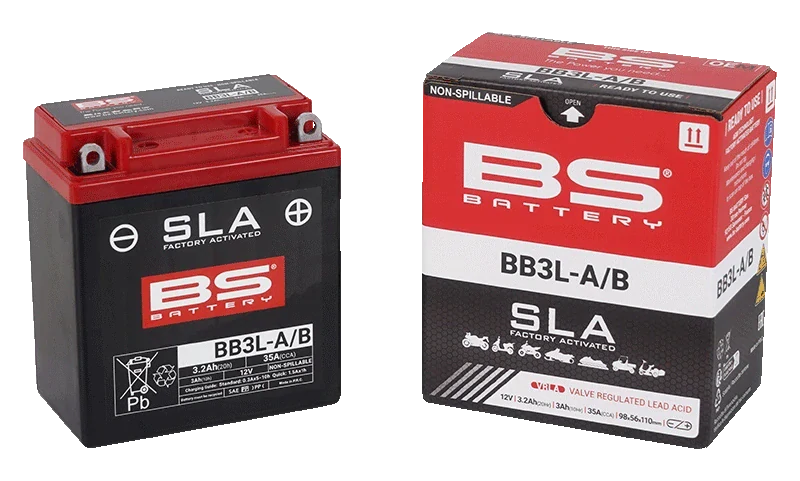 BS-BATTERY BB3L-A/B 12V 3Ah 35A (YB3L-B, YB3L-A) 98x56x110mm P+ AGM bezúdržbová motobatéria