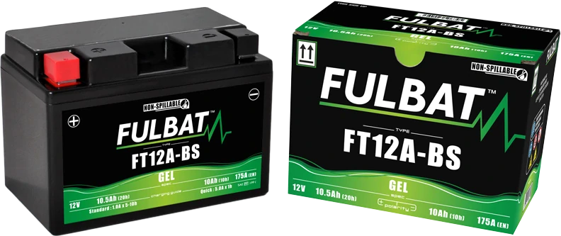 FULBAT FT12A-BS 12V 10Ah 175A (YT12A-BS) 150x88x105mm L+ GEL bezúdržbová motobatéria