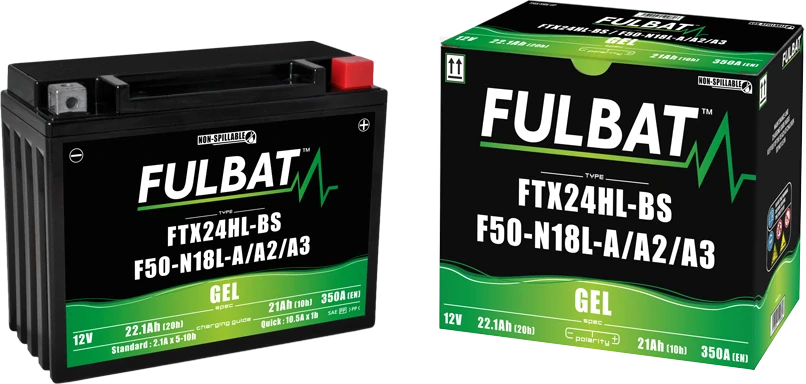 FULBAT FTX24HL-BS / F50-N18L-A/A2/A3 12V 21Ah 350A 205x87x162mm P+ GEL bezúdržbová motobatéria