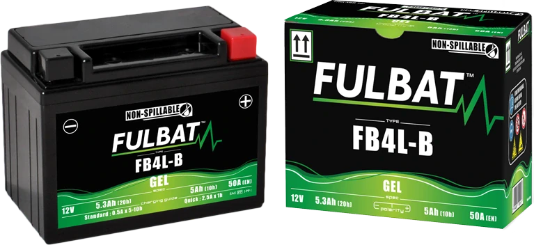 FULBAT FB4L-B 12V 5Ah 50A (YB4L-B) 120x70x92mm P+ GEL bezúdržbová motobatéria