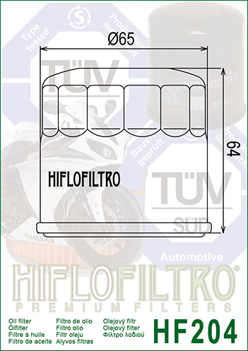 HIFLOFILTRO Olejový filter HF204C chróm