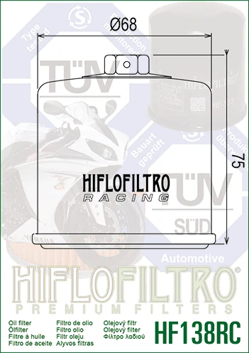 HIFLOFILTRO Olejový filter HF138RC Racing