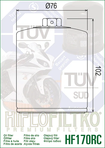 HIFLOFILTRO Olejový filter HF170BRC Racing čierna