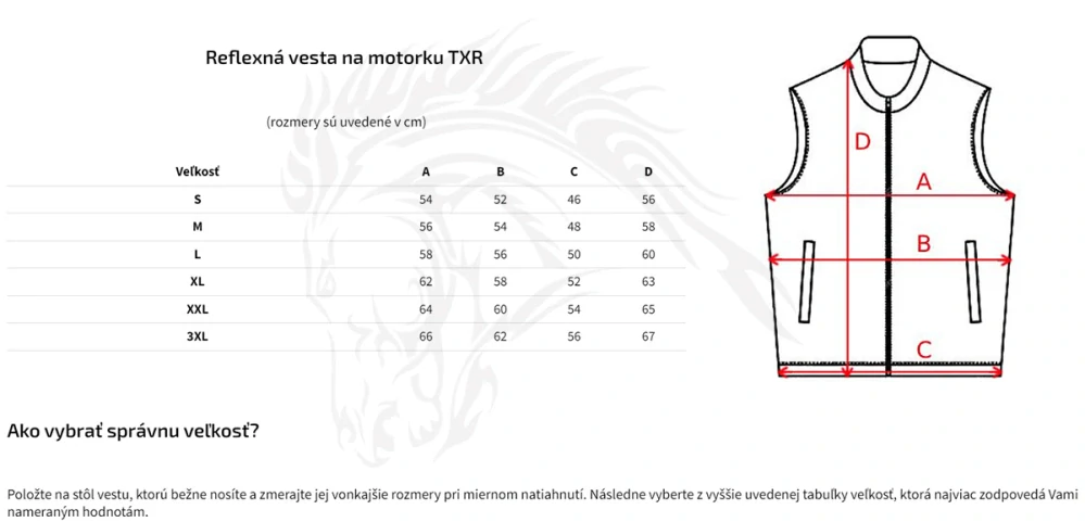 TXR Reflexná vesta na motorku TXR 3XL