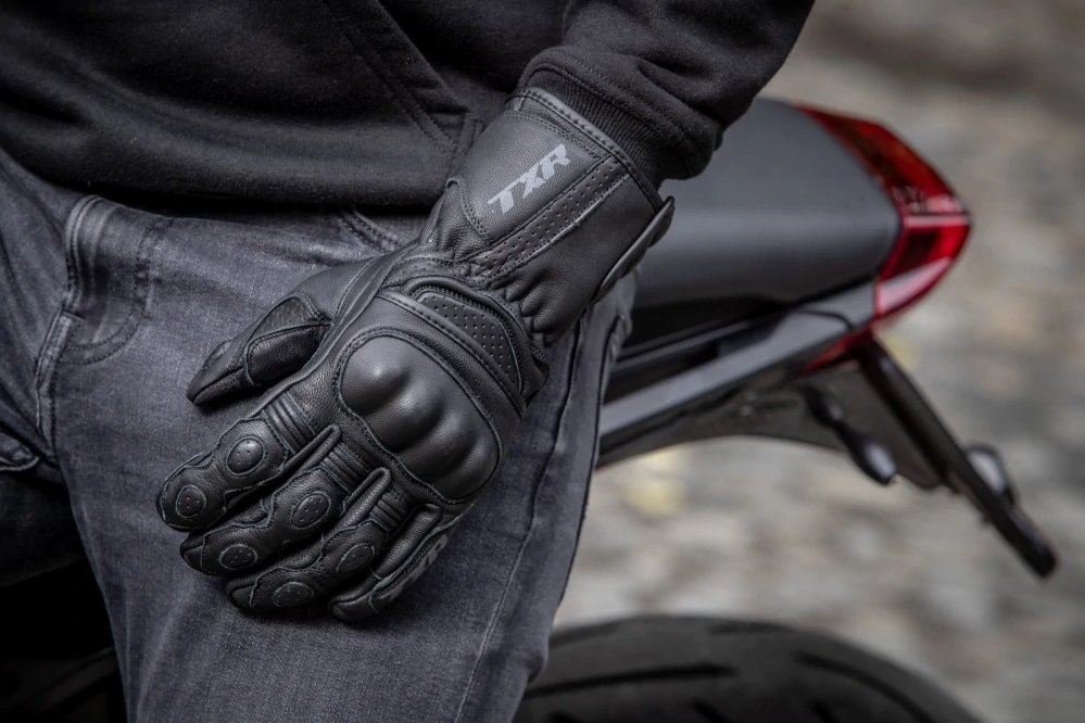 TXR Rukavice na motorku Visper čierne XL