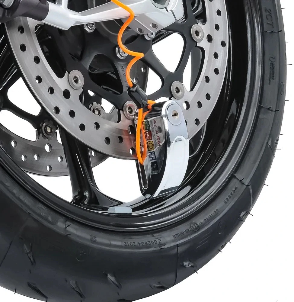 TXR Zámok na motorku s alarmom 110dB chróm