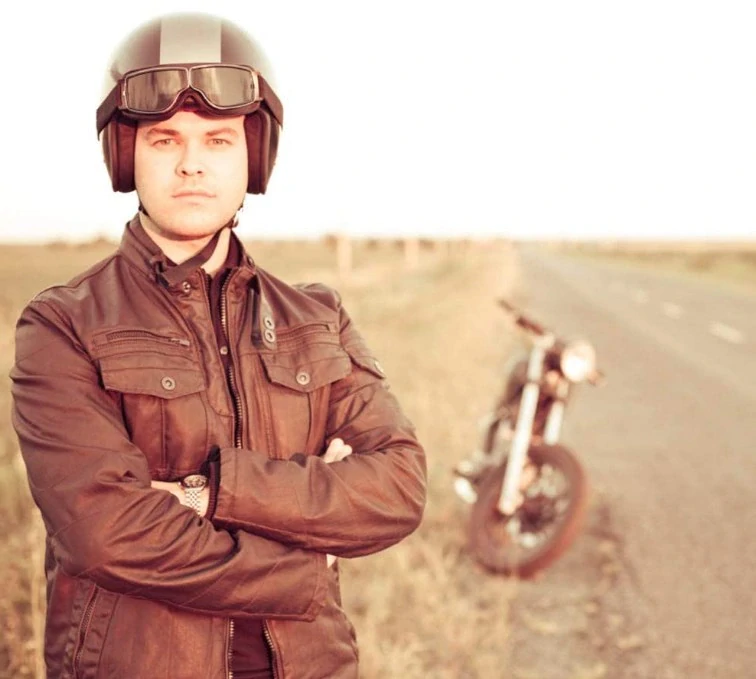 TXR Okuliare na motorku retro hnedé