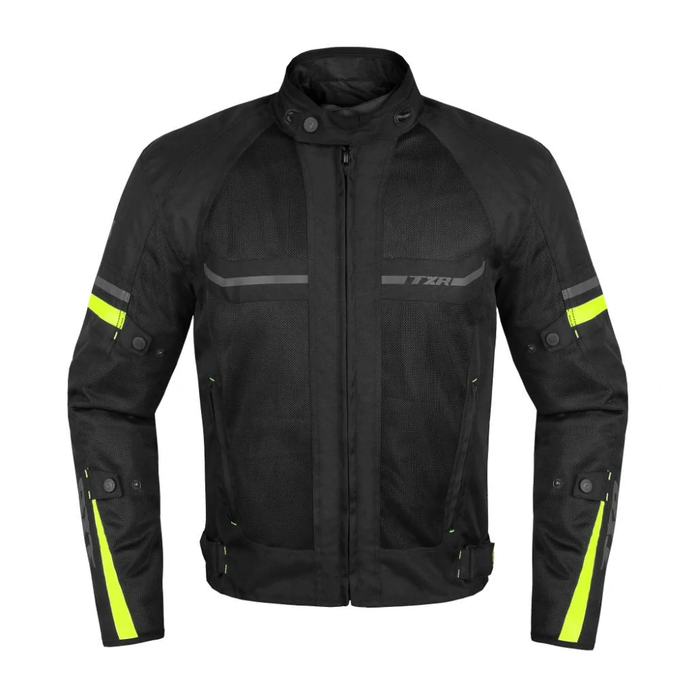 TXR Bunda na motorku Steward čierno-sivo-fluo žltá 4XL