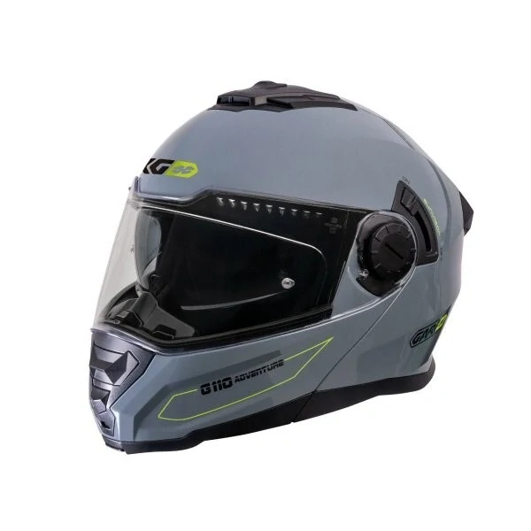 GARIBALDI Prilba G110 Adventure výklopná  lesklá sivá XL