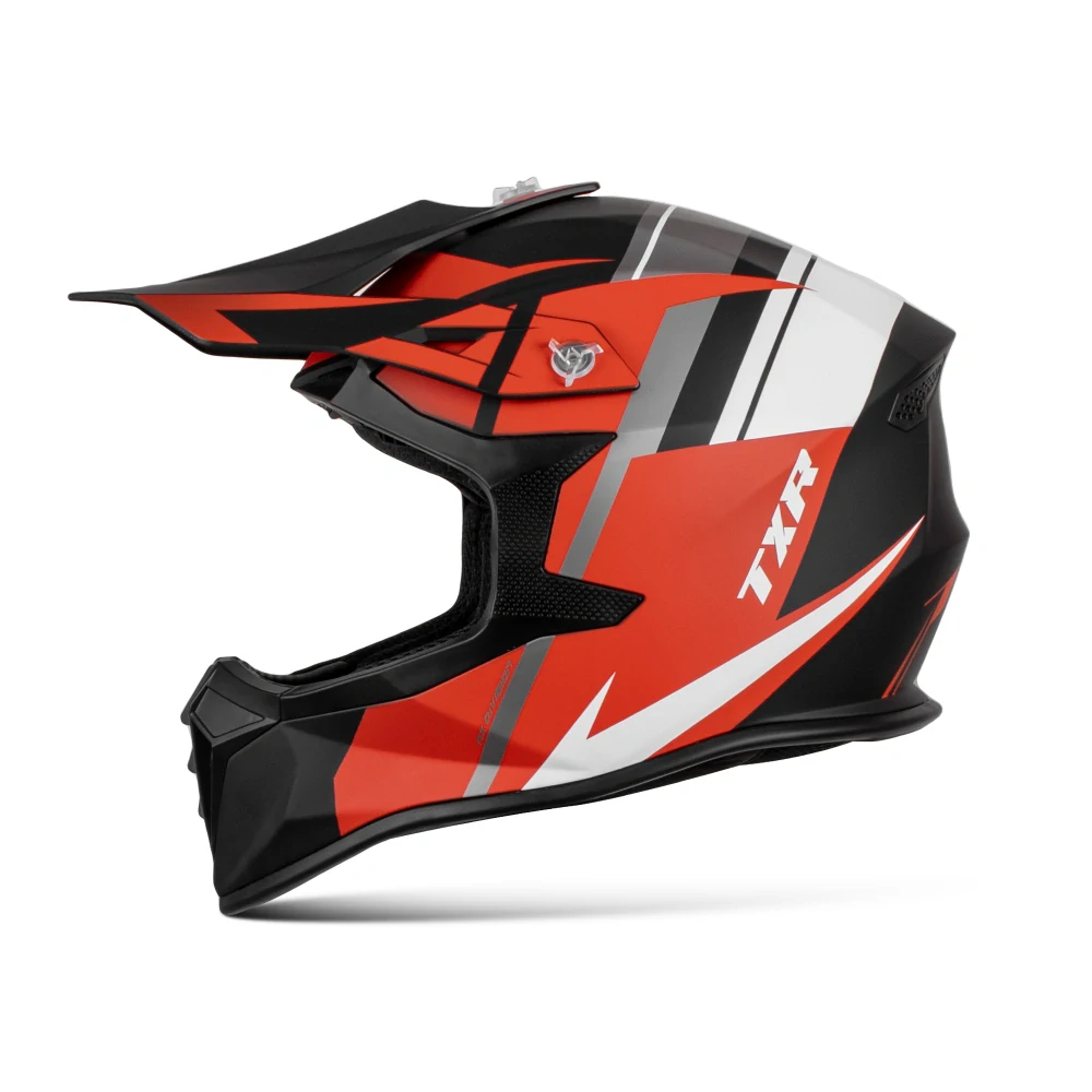 TXR Motokrosová prilba Fury čierno-šedo-bielo-červená XL