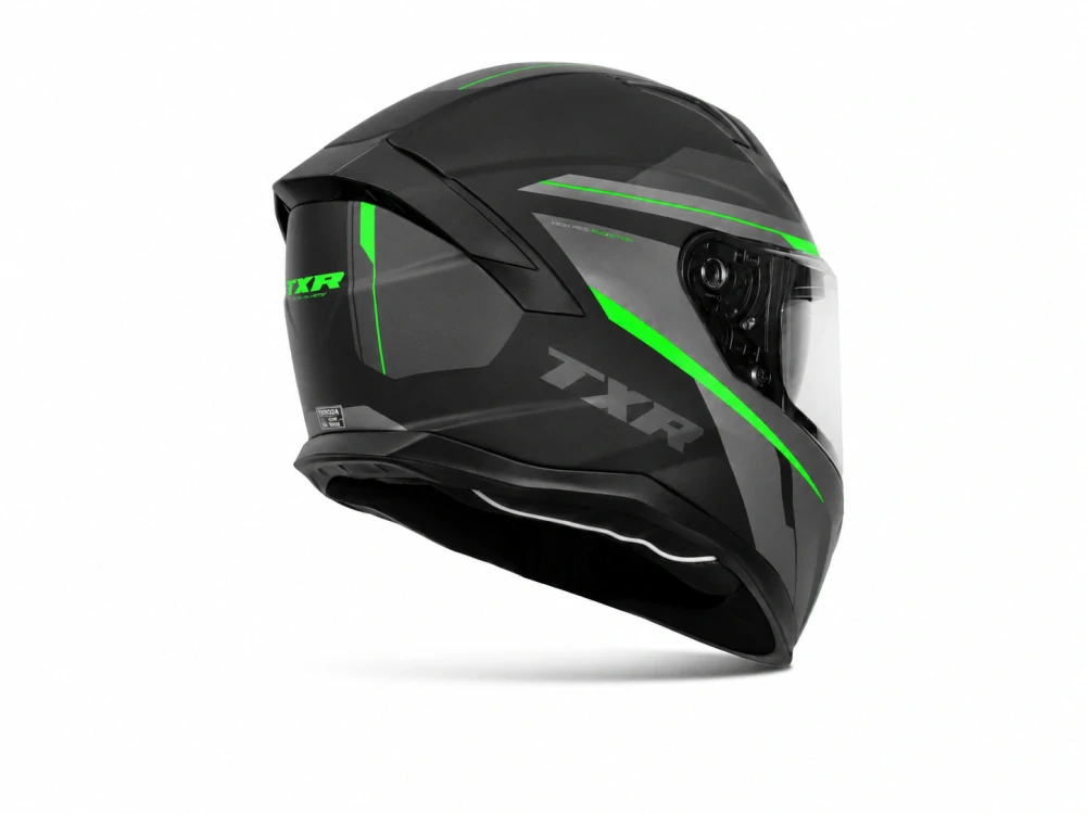 TXR Integrálna prilba na motorku Raptor čierno-sivo-fluo zelená L