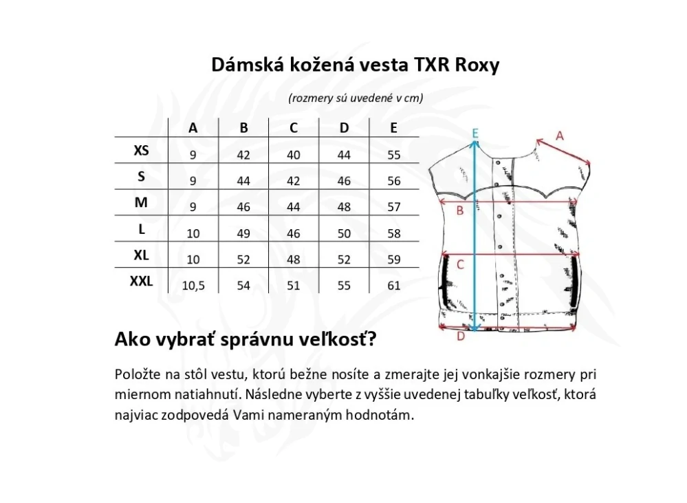 TXR Dámska kožená vesta na motorku Roxy XS
