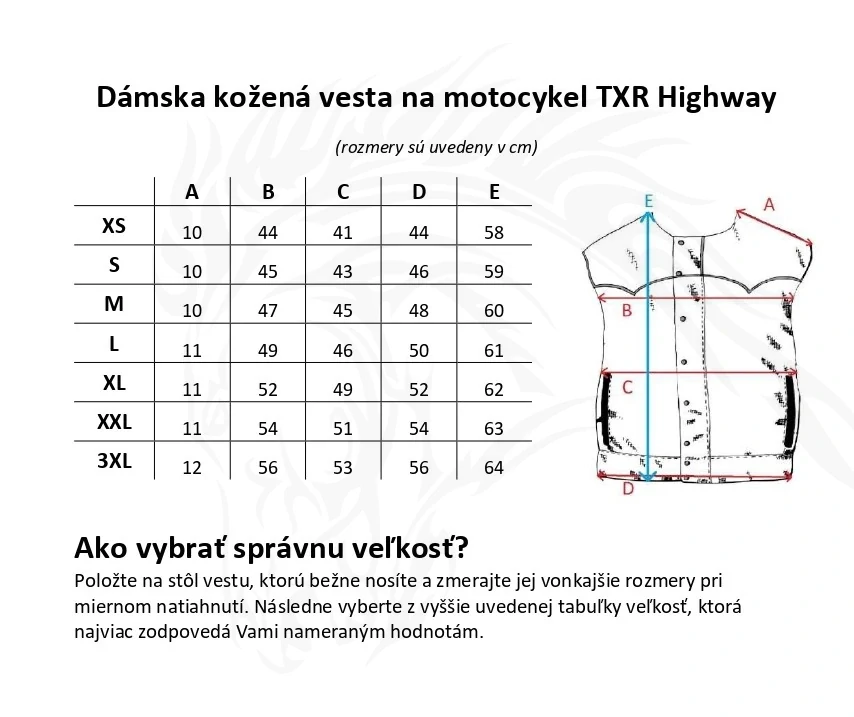 TXR Dámska kožená vesta na motorku Highway XS