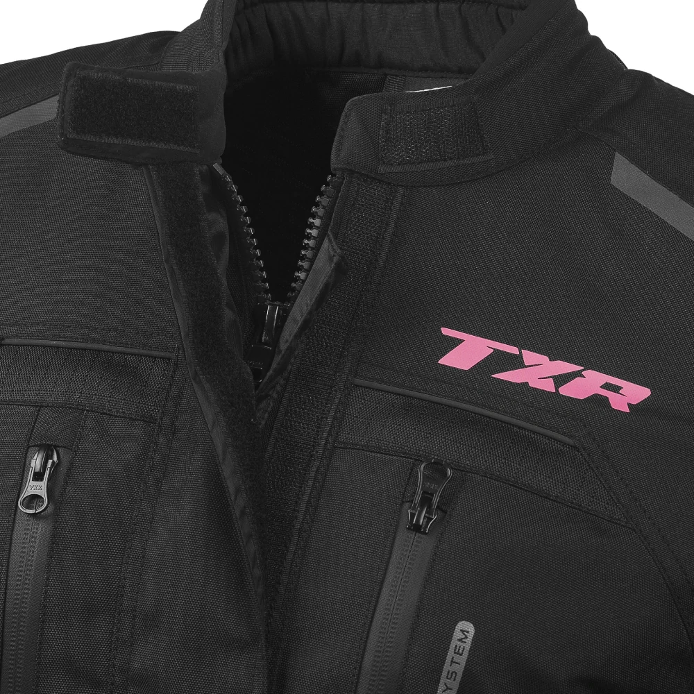 TXR Dámska bunda na motorku Visper čierno-ružova XL