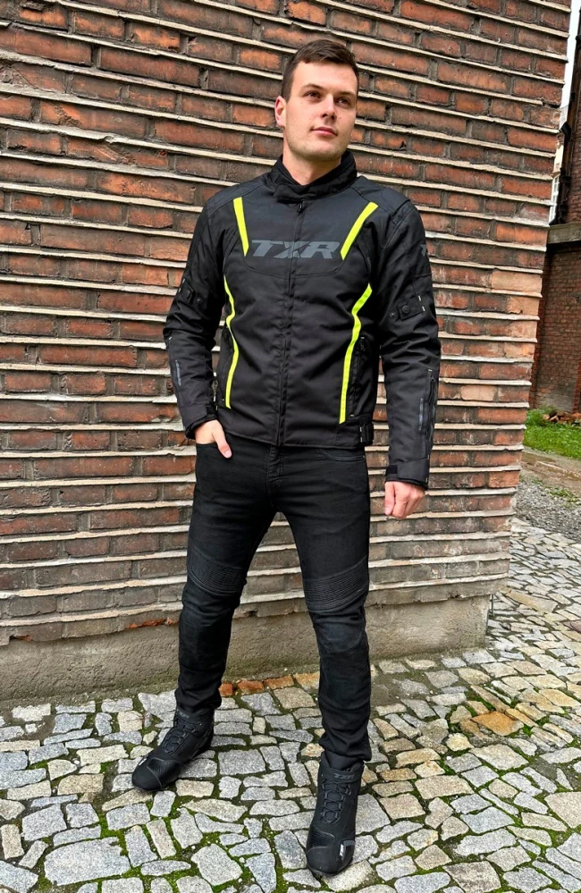 TXR Bunda na motorku Gunner čierno-fluo žltá XXL