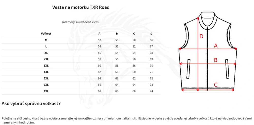 TXR Kožená vesta na motorku Road 4XL