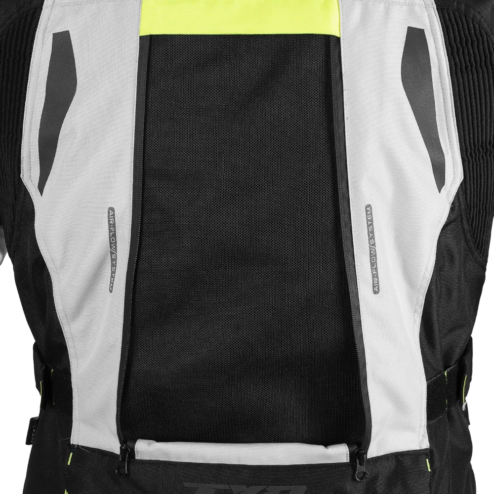 TXR Bunda na motorku Expedition čierno-sivo-fluo žltá XL