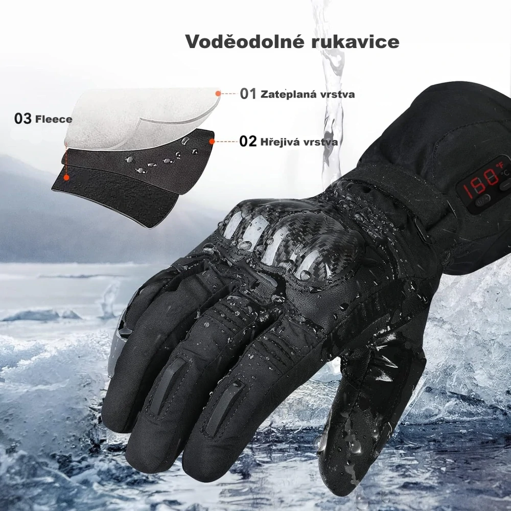 TXR Vyhrievané rukavice na motorku Artic XXL