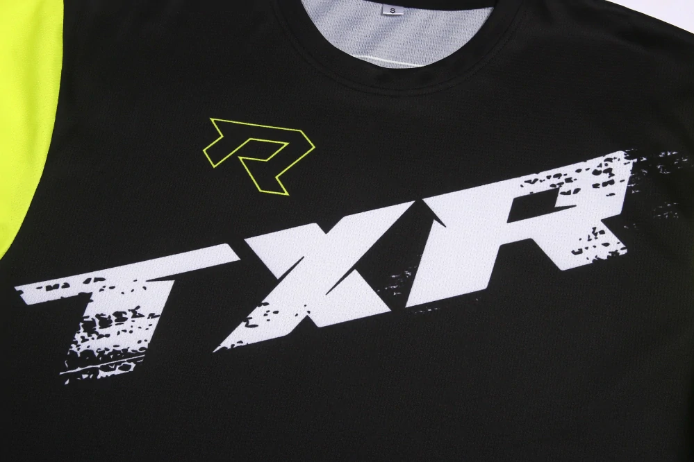 TXR Detský motokrosový dres Pulse čierno-fluo žltý L