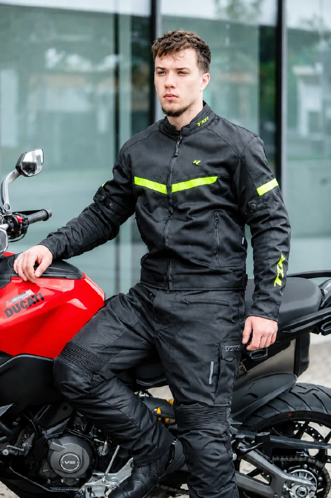 TXR Bunda na motorku Breeze čierno-fluo žltá XL