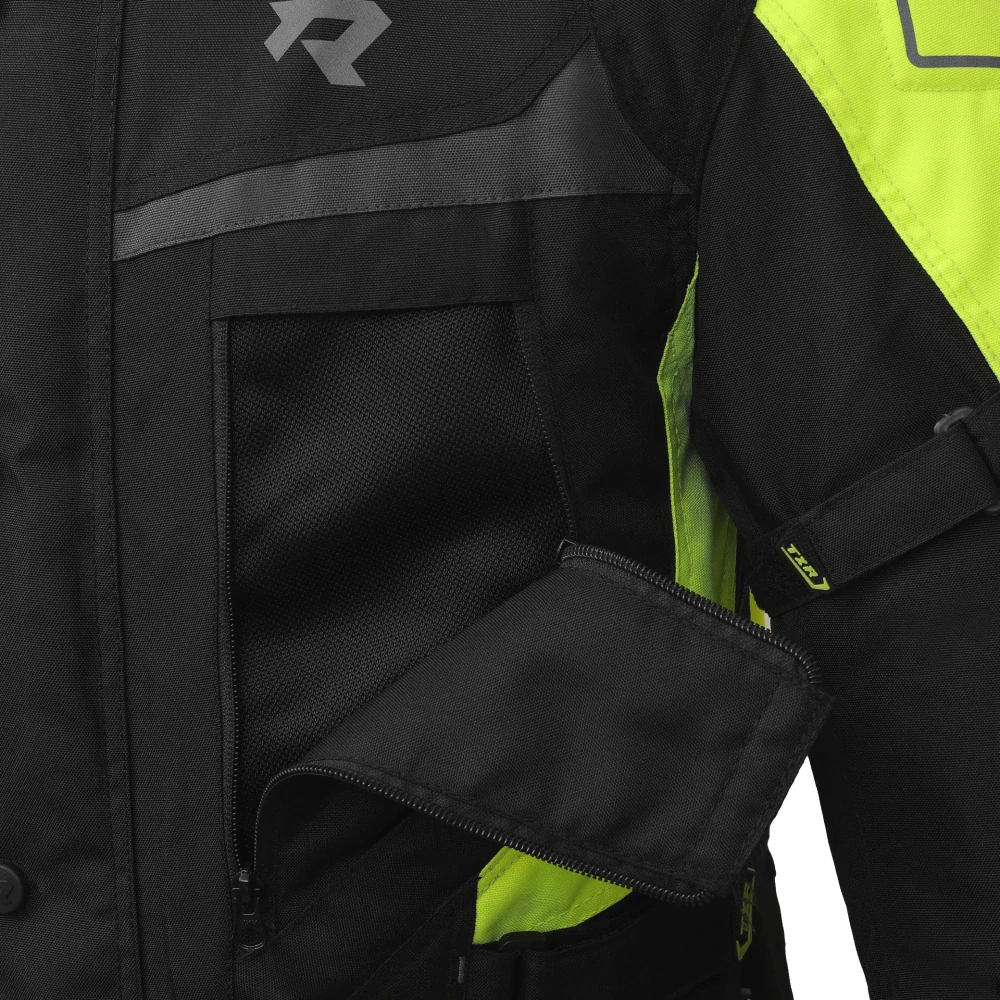 TXR Bunda na motorku Compass čierno-šedo-fluo žltá M