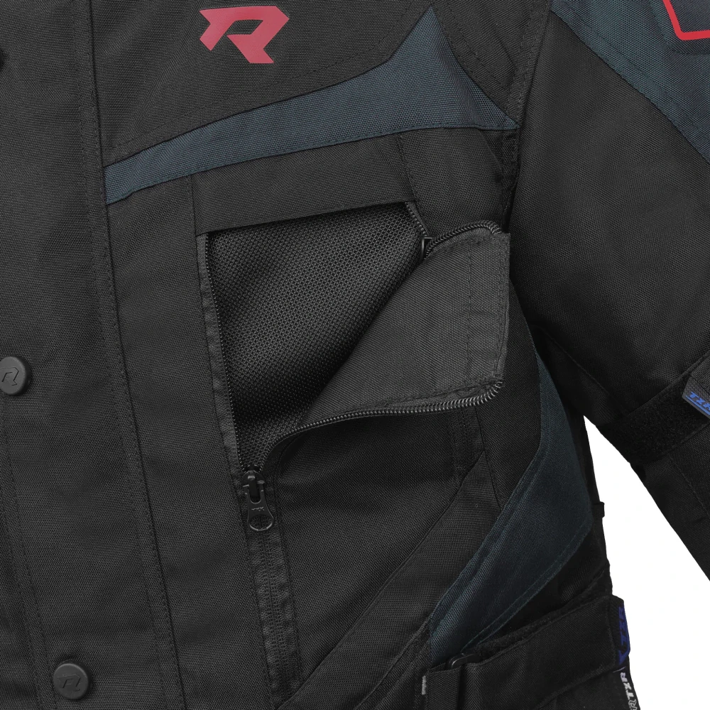 TXR Bunda na motorku Compass čierno-šedo-červená XL
