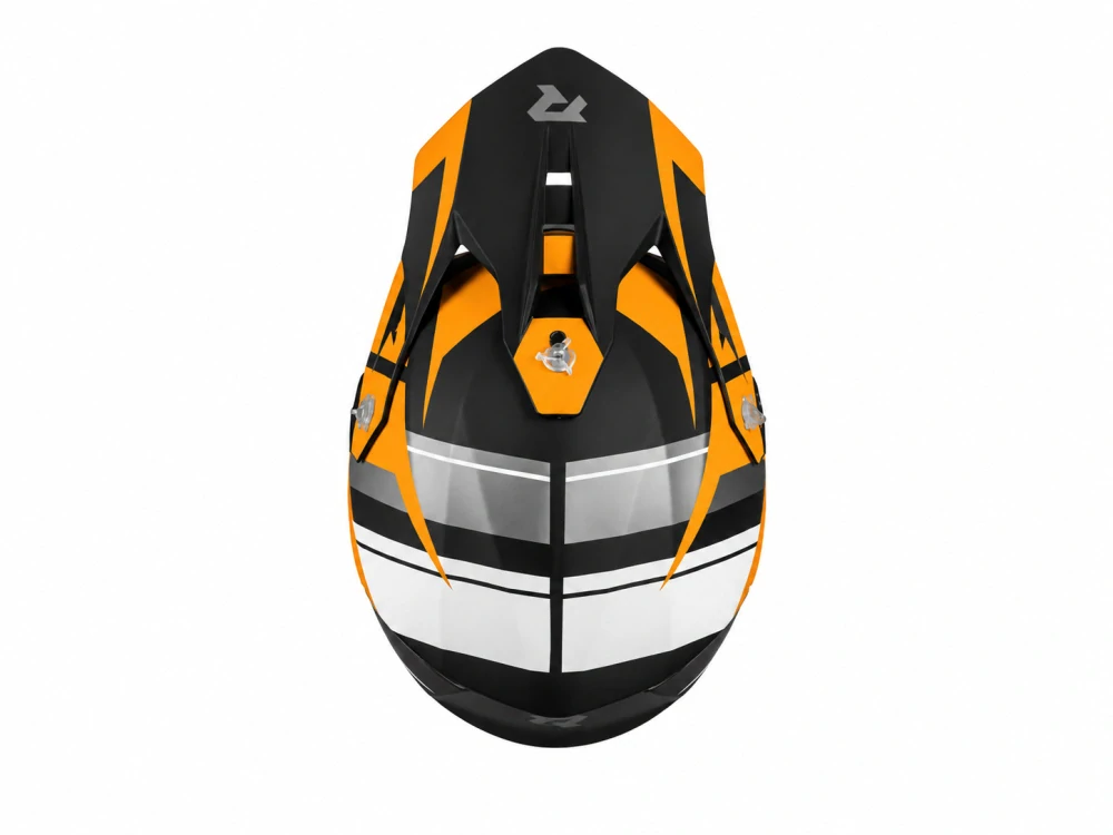 TXR Motokrosová prilba Fury čierno-šedo-bielo-oranžová M