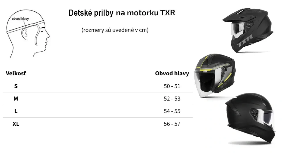 TXR Detská motokrosová prilba Stormy biela XL