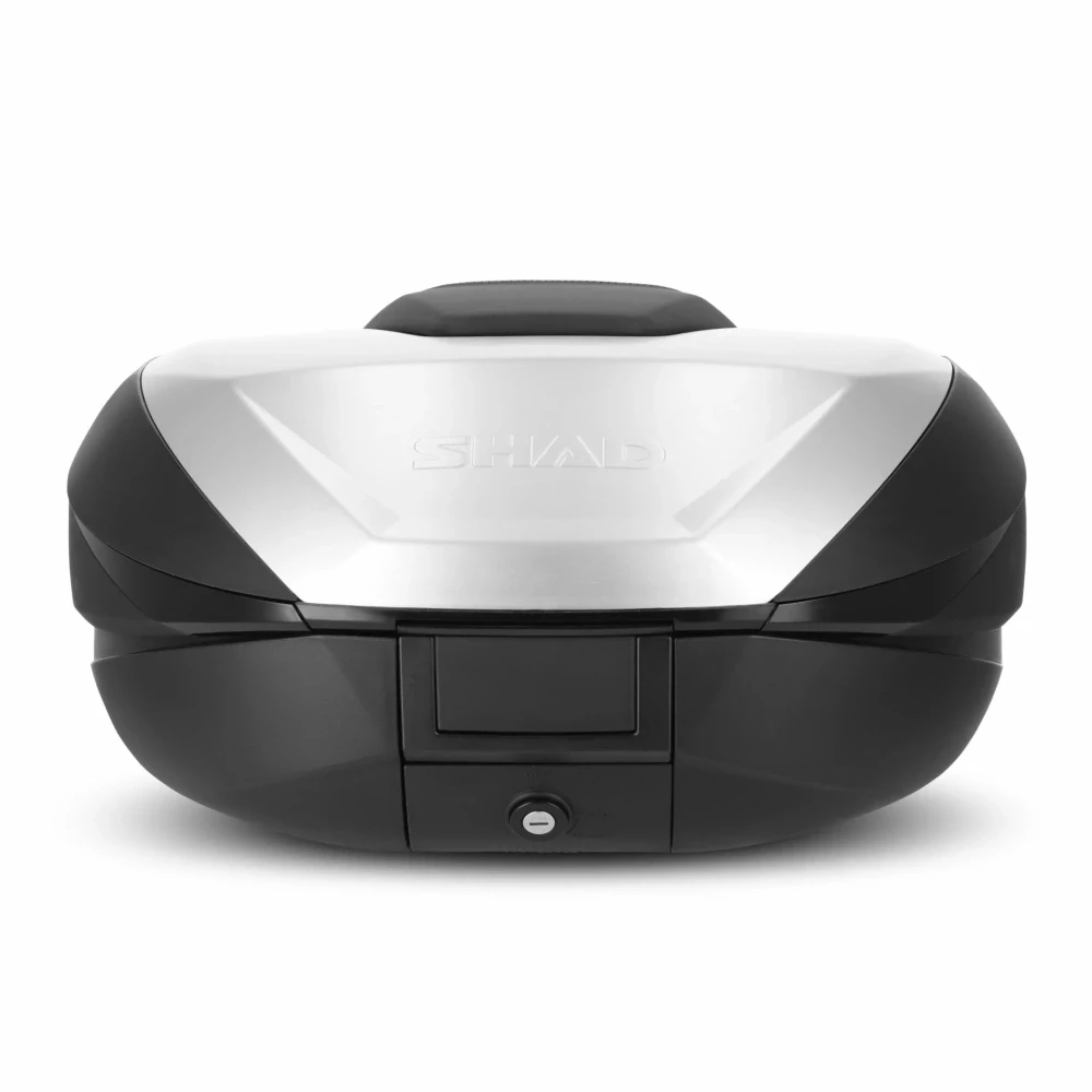 SHAD Vrchný kufor na motorku SH59X D0B59200 čierny s hliníkovým krytom (rozšíriteľná koncepcia) s PREMIUM SMART zámok a opierka chrbta