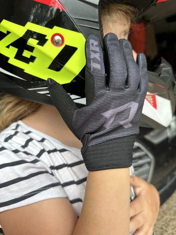 TXR Detské rukavice na motorku Lite čierno-sivé 4