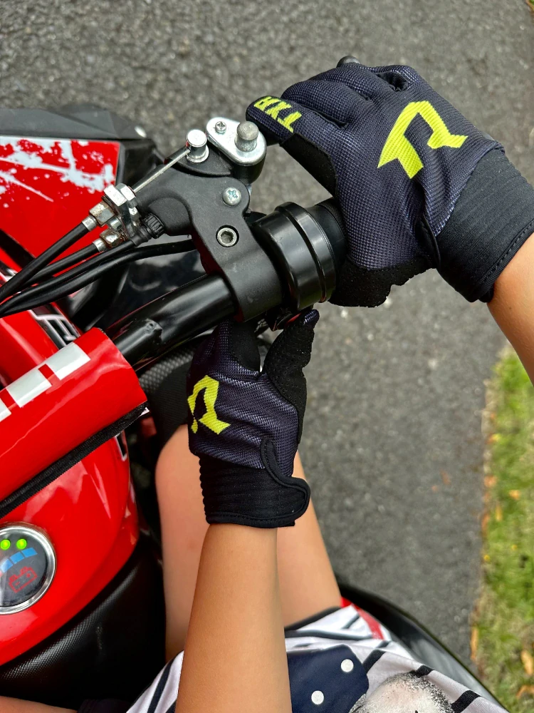 TXR Detské rukavice na motorku Lite čierno-fluo žlté 5