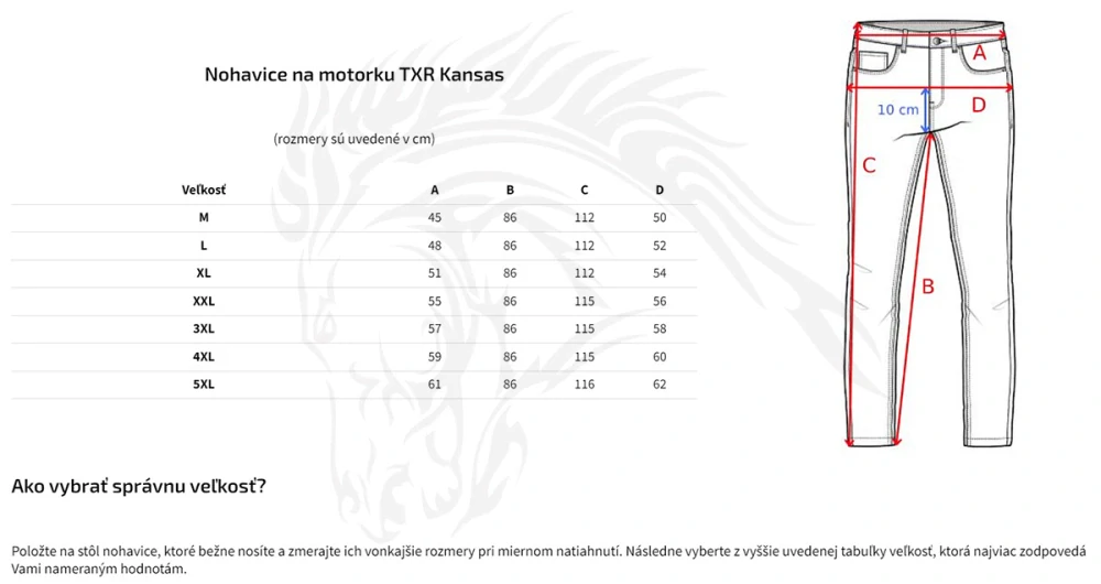 TXR Nohavice na motorku Kansas so šnurovaním čierne L
