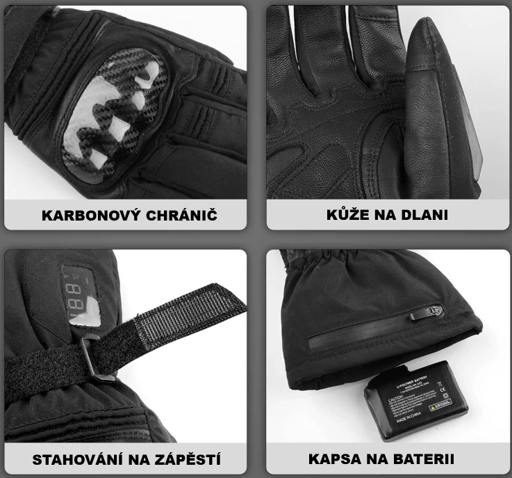 TXR Vyhrievané rukavice na motorku Artic S