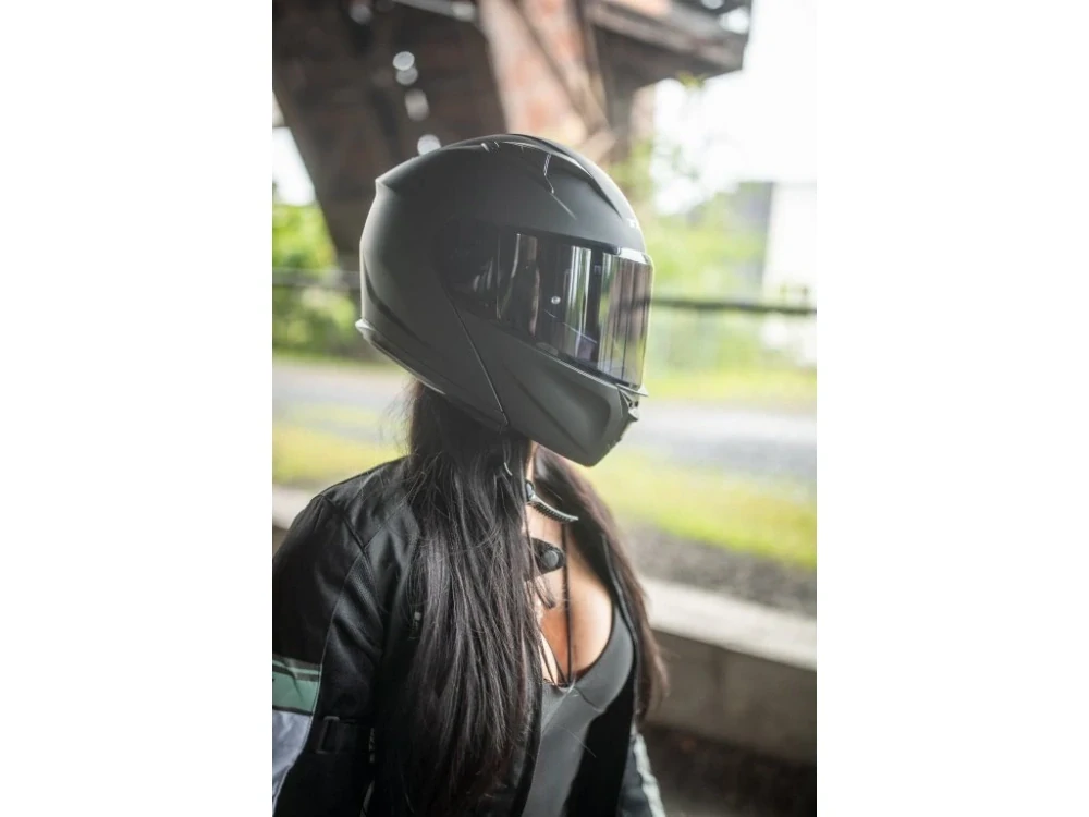 TXR Výklopná prilba na motorku Rival čierna matná XL