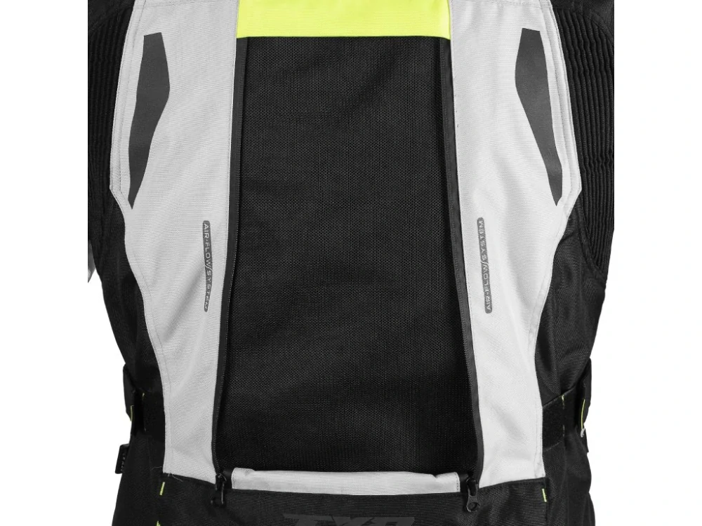 TXR Dámska bunda na motorku Expedition černo-sivo-fluo žltá 3XL
