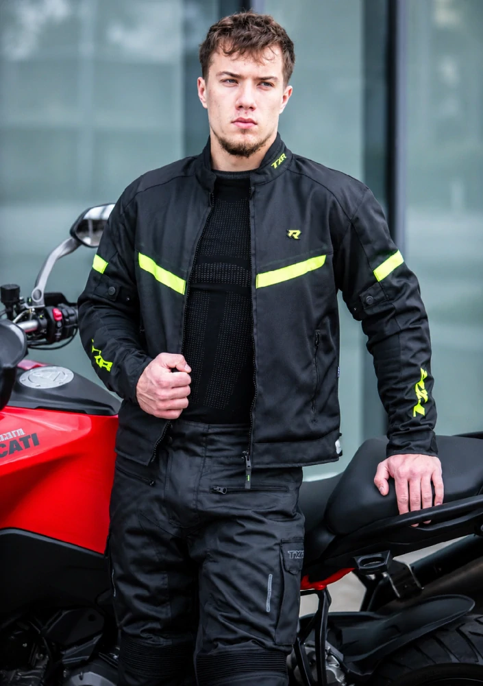 TXR Bunda na motorku Breeze čierno-fluo žltá XL