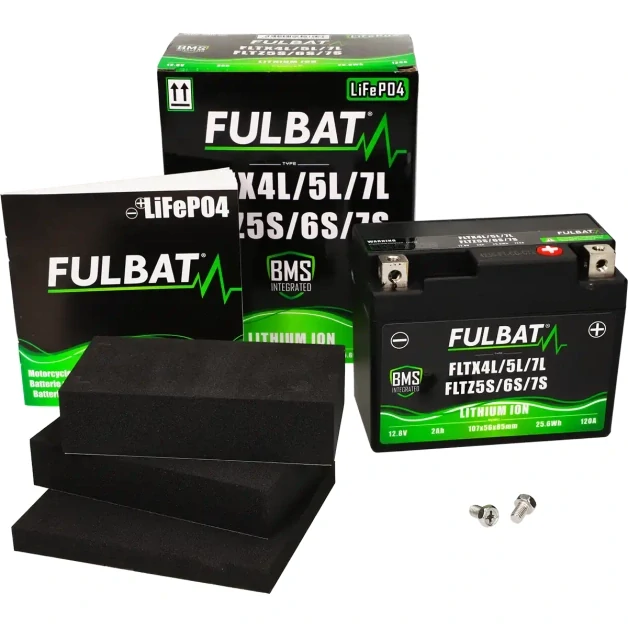 FULBAT Lítiová motocyklová batéria FLTX4L/5L/7L - FLTZ5S/6S/7S 12V 2Ah 120A